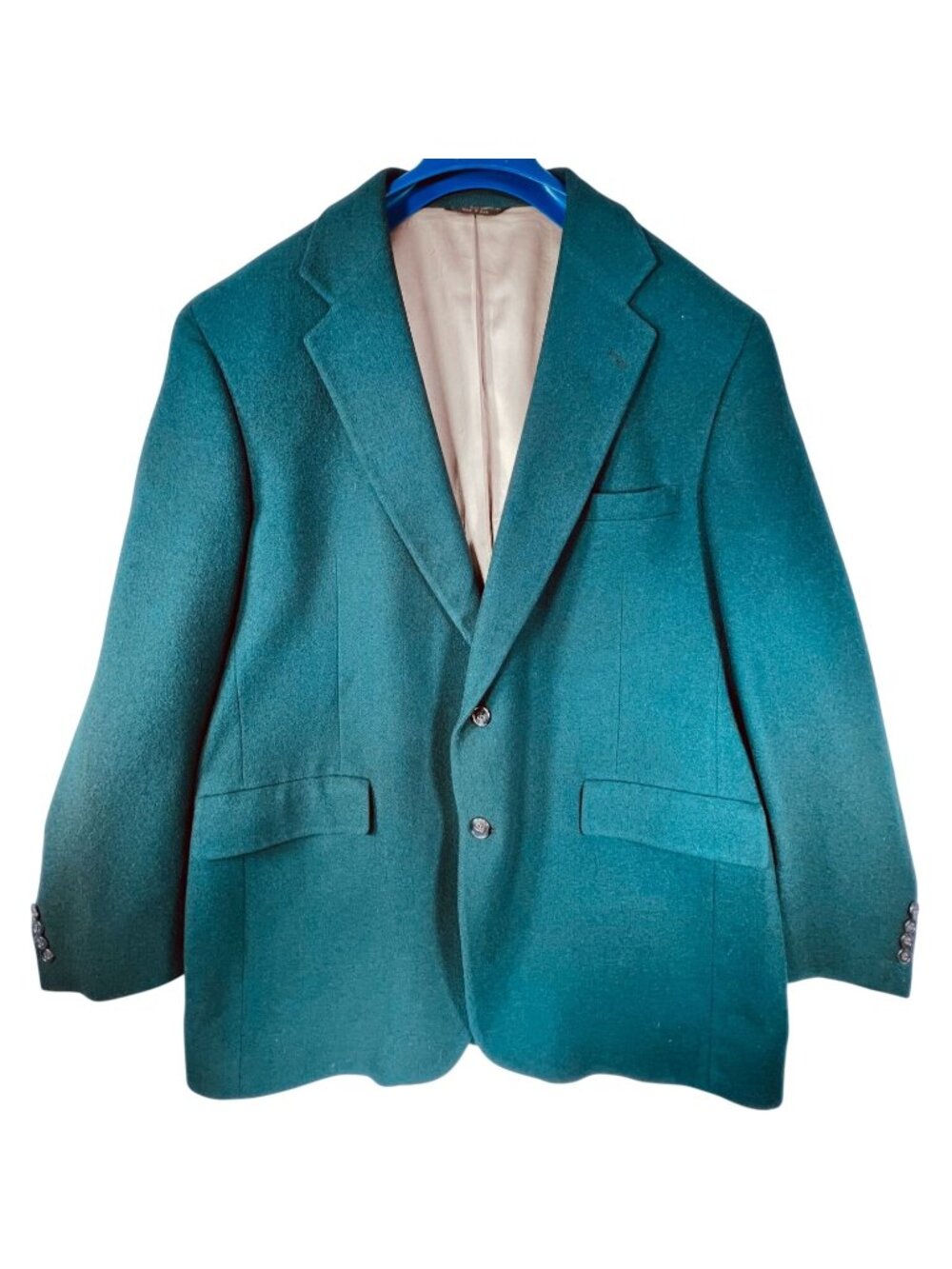 Manchester Ropers Camel Hair Sport Coat 44L Green Blazer USA Jacket